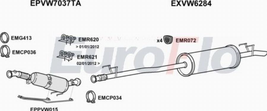 EuroFlo VWCRA20D 9004 - Система випуску ОГ autocars.com.ua