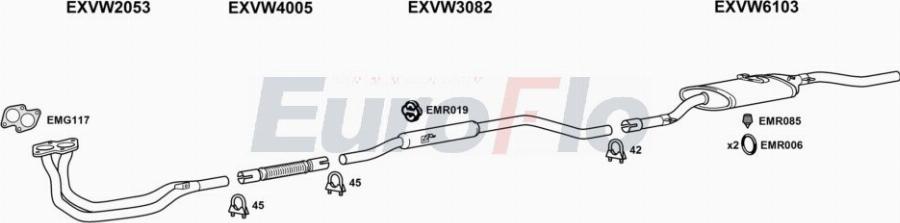 EuroFlo VWDER13 2001A00 - Система випуску ОГ autocars.com.ua