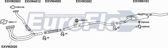 EuroFlo VWDER13 2001B - Система випуску ОГ autocars.com.ua