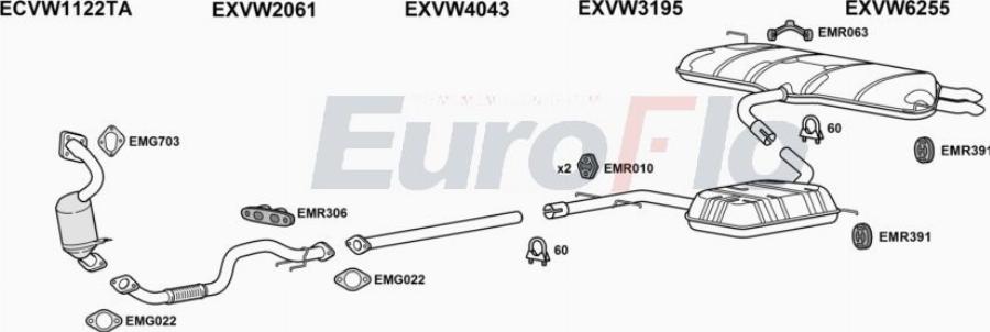 EuroFlo VWEOS14 5004 - Система випуску ОГ autocars.com.ua