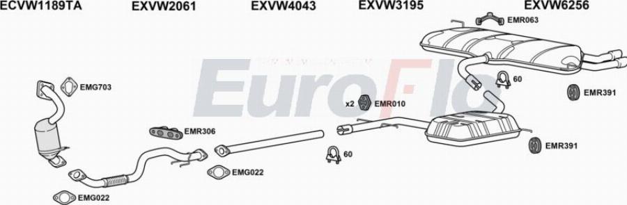 EuroFlo VWEOS14 5011 - Система випуску ОГ autocars.com.ua