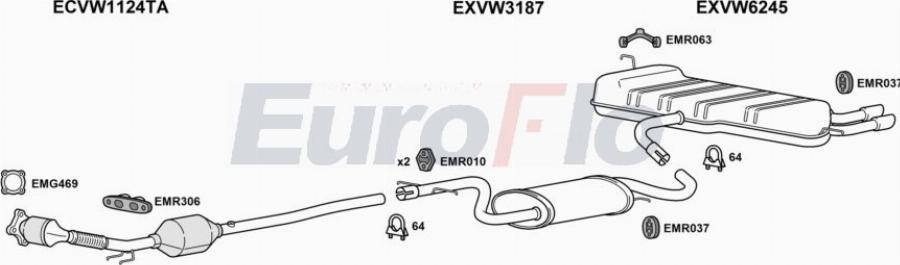 EuroFlo VWEOS20 5008 - Система випуску ОГ autocars.com.ua