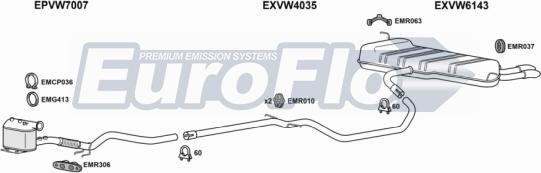EuroFlo VWEOS20D 5008 - Система випуску ОГ autocars.com.ua