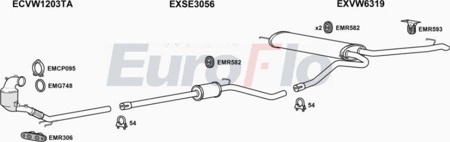 EuroFlo VWGOL10 3002B - Система випуску ОГ autocars.com.ua