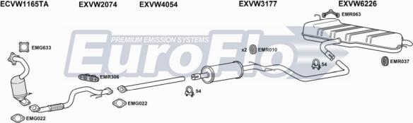 EuroFlo VWGOL12 1001A - Система випуску ОГ autocars.com.ua