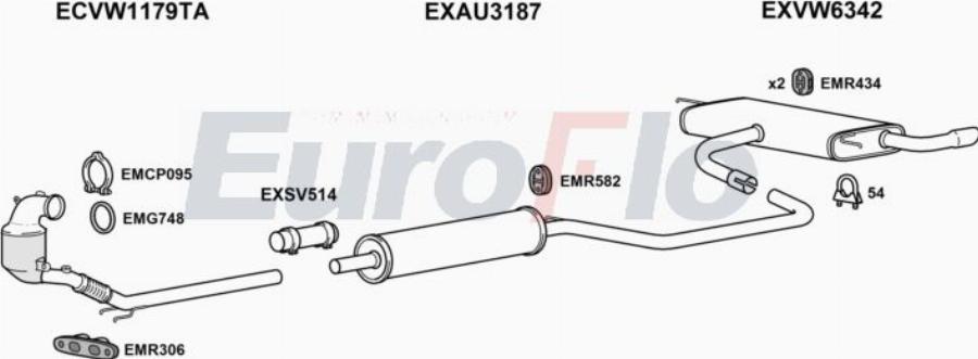 EuroFlo VWGOL12 1012 - Система випуску ОГ autocars.com.ua