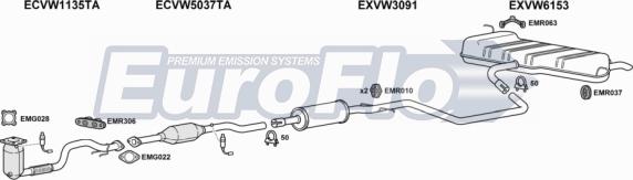 EuroFlo VWGOL14 1011D - Система випуску ОГ autocars.com.ua