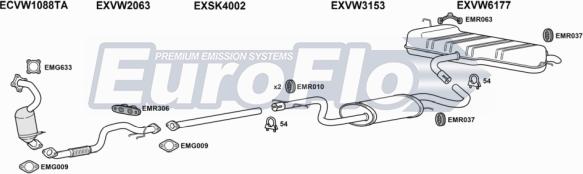 EuroFlo VWGOL14 1039 - Система випуску ОГ autocars.com.ua