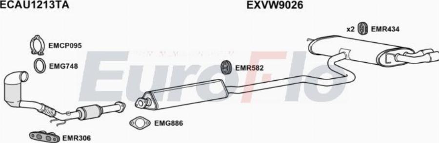 EuroFlo VWGOL14 1061B - Система випуску ОГ autocars.com.ua