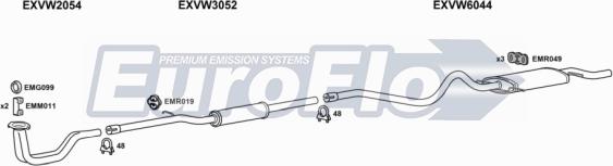 EuroFlo VWGOL16 5004 - Система випуску ОГ autocars.com.ua