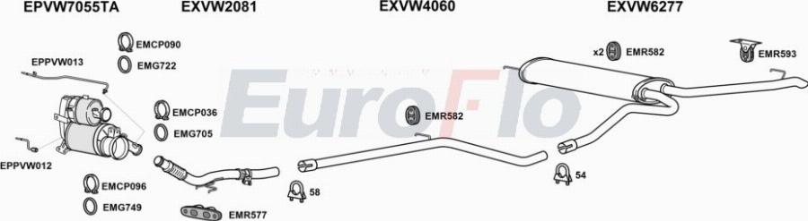 EuroFlo VWGOL16D 3019B - Система випуску ОГ autocars.com.ua