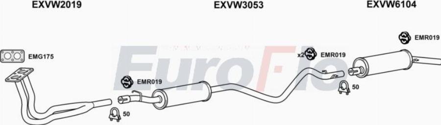 EuroFlo VWGOL18 5001A00 - Система випуску ОГ autocars.com.ua