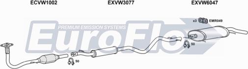 EuroFlo VWGOL18 5004C - Система випуску ОГ autocars.com.ua