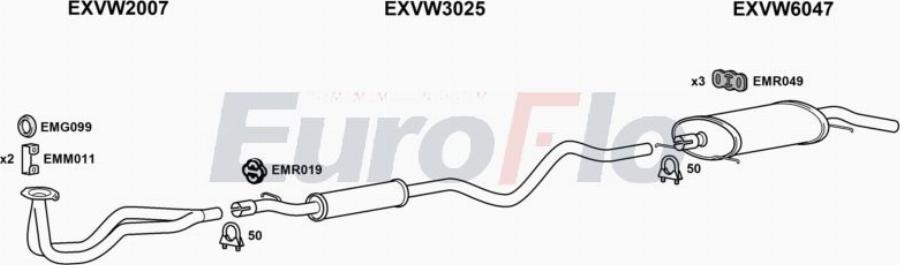 EuroFlo VWGOL18 5008A00 - Система випуску ОГ autocars.com.ua