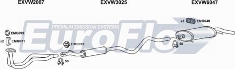 EuroFlo VWGOL18 5008A - Система випуску ОГ autocars.com.ua
