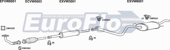 EuroFlo VWGOL18 5011 - Система випуску ОГ autocars.com.ua