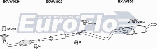 EuroFlo VWGOL18 5018 - Система випуску ОГ autocars.com.ua