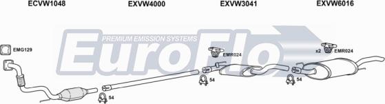 EuroFlo VWGOL19D 3004B - Система випуску ОГ autocars.com.ua