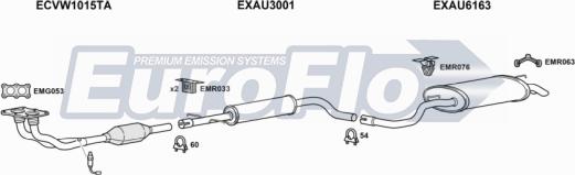 EuroFlo VWGOL20 1008C - Система випуску ОГ autocars.com.ua