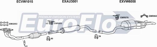 EuroFlo VWGOL20 3004A - Система випуску ОГ autocars.com.ua