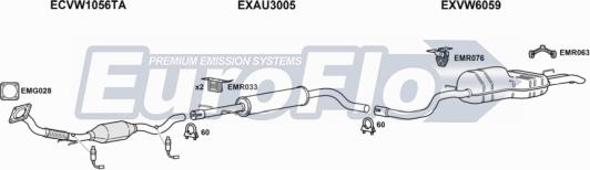 EuroFlo VWGOL20 3004E - Система випуску ОГ autocars.com.ua