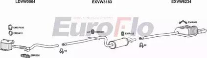 EuroFlo VWGOL20D 0304LHD - Система випуску ОГ autocars.com.ua