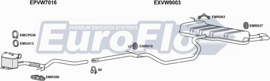 EuroFlo VWGOL20D 1018 - Система випуску ОГ autocars.com.ua