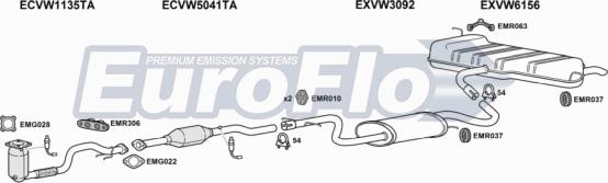 EuroFlo VWGOLP16 1001D - Система випуску ОГ autocars.com.ua