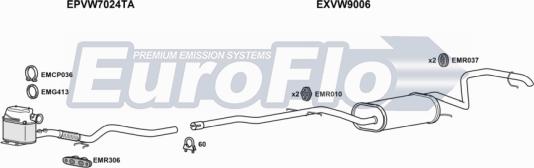 EuroFlo VWGOLP16D 1004B - Система випуску ОГ autocars.com.ua