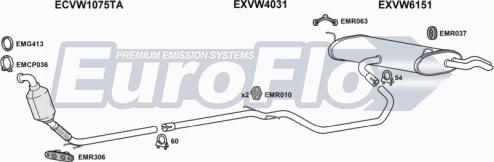 EuroFlo VWGOLP19D 1001A - Система випуску ОГ autocars.com.ua