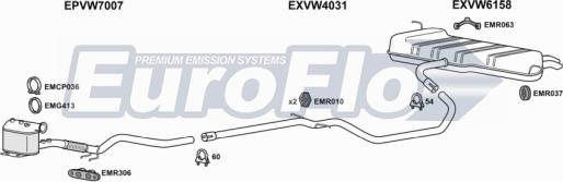 EuroFlo VWGOLP19D 1004D - Система випуску ОГ autocars.com.ua