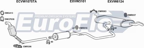 EuroFlo VWGOLP20D 1001A - Система випуску ОГ autocars.com.ua