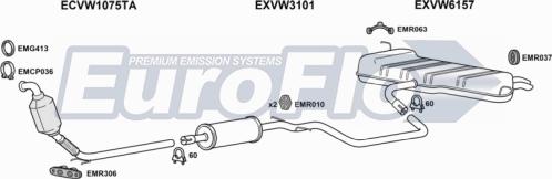 EuroFlo VWGOLP20D 1001B - Система випуску ОГ autocars.com.ua