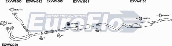 EuroFlo VWJET13 2001 - Система випуску ОГ autocars.com.ua