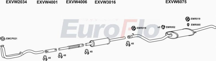 EuroFlo VWJET13 2004A00 - Система випуску ОГ autocars.com.ua