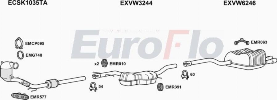 EuroFlo VWJET14 2022 - Система випуску ОГ autocars.com.ua