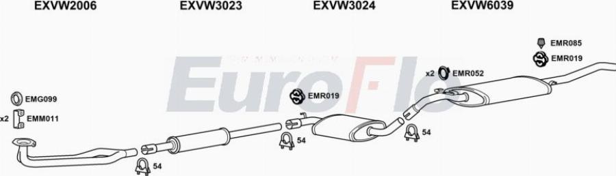 EuroFlo VWJET18 2008A00 - Система випуску ОГ autocars.com.ua