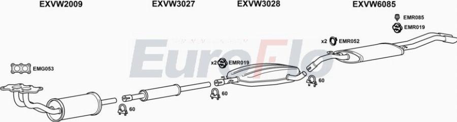 EuroFlo VWJET18 2011A00 - Система випуску ОГ autocars.com.ua