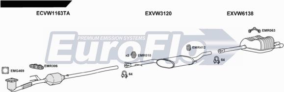 EuroFlo VWJET20 2004 - Система випуску ОГ autocars.com.ua