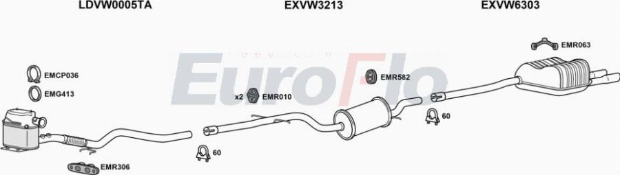 EuroFlo VWJET20D 0210LHD - Система випуску ОГ autocars.com.ua