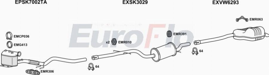 EuroFlo VWJET20D 2008C - Система випуску ОГ autocars.com.ua