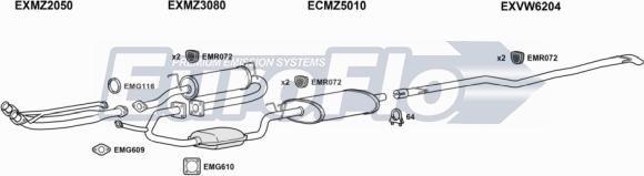 EuroFlo VWLT23 7001J - Система випуску ОГ autocars.com.ua