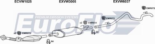 EuroFlo VWLT25D 7008C - Система випуску ОГ autocars.com.ua