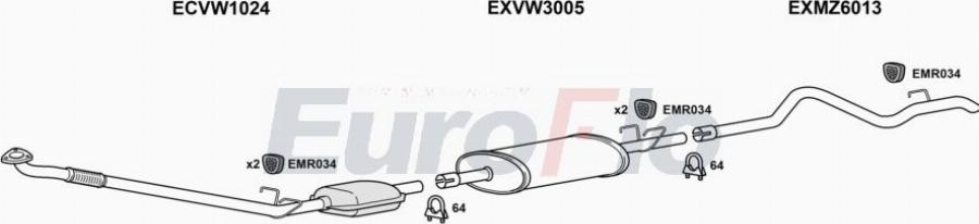 EuroFlo VWLT25D 9001A00 - Система випуску ОГ autocars.com.ua