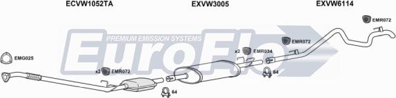 EuroFlo VWLT28D 7004B - Система випуску ОГ autocars.com.ua