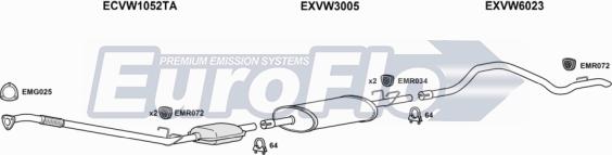 EuroFlo VWLT28D 7004H - Система випуску ОГ autocars.com.ua