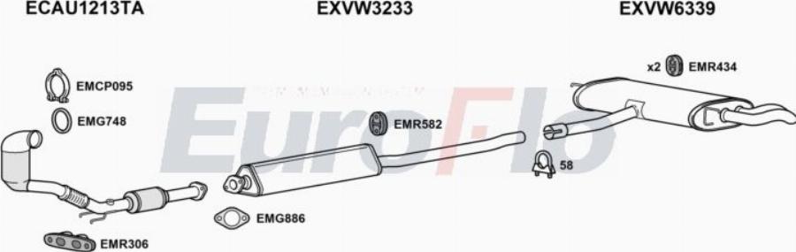 EuroFlo VWPAS14 3012B - Система випуску ОГ autocars.com.ua
