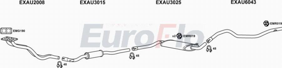 EuroFlo VWPAS16 3001A00 - Система випуску ОГ autocars.com.ua