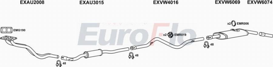 EuroFlo VWPAS16 3006A00 - Система випуску ОГ autocars.com.ua