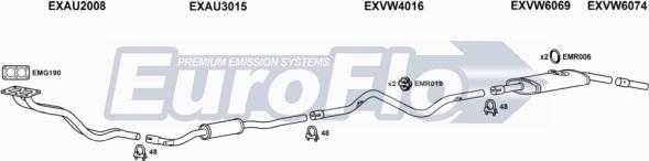 EuroFlo VWPAS16 3008A - Система випуску ОГ autocars.com.ua